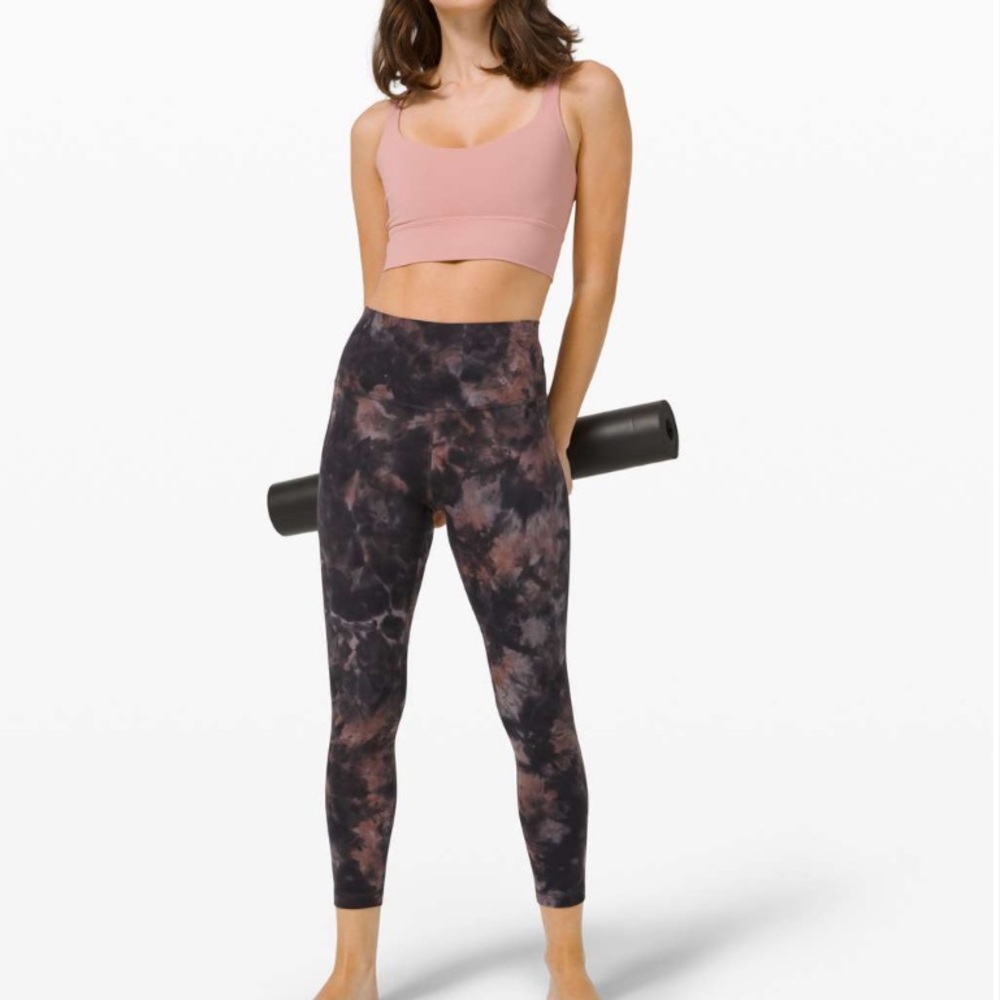 lululemon athletica Black and Brown Tie-Dye Leggings size 4 25”